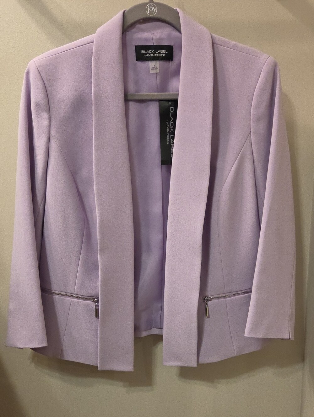 Black Label by Evan Picone Lavender Open-Front Blazer